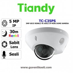 Tiandy TC-C35PS 5mp Sesli Starlight ip Mini Dome Kamera